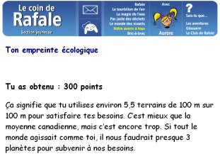 Empreinte écologique sur le site du gouvernement du Canada